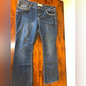 Hydraulic Blue Boot Cut Jeans with Contrast Stitching